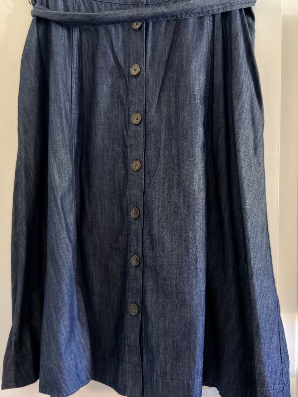 Talbots Dark Chambray Button Skirt